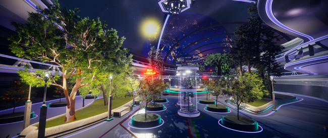 Futuristisch park bij Virtual Secret & Bricks Mol