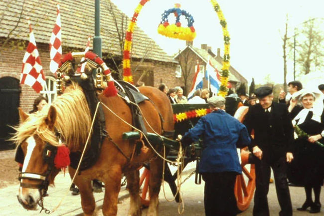 paard met praalwagen op traditioneel feest Kempenmuseum Eersel